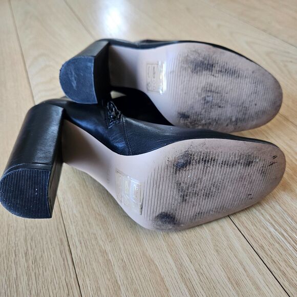 Aldo Black‎ Leather Chunky High heel Ankle boots, Womens 7.5, Party, nightout - Picture 5 of 8